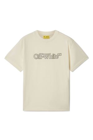 white cotton tshirt OFF WHITE KIDS | OGAA001F24JER0070383